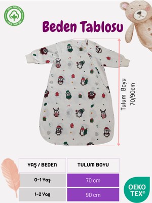 Bebek Uyku Tulumu - 1 Tog, Alt Değiştirme Kolaylığı, Oeko-Tex Sertifikalı 20-24 Derece Torba Tulum