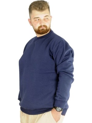 Superxl Erkek Sweatshirt Bisiklet Yaka Basic 20131 Indigo