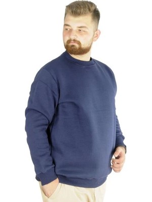 Superxl Erkek Sweatshirt Bisiklet Yaka Basic 20131 Indigo