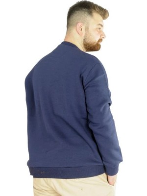 Superxl Erkek Sweatshirt Bisiklet Yaka Basic 20131 Indigo