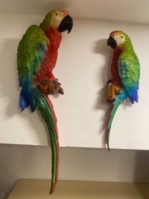 Plus Home Dekoratif El Yapımı 2'li Papağanlar Kırmızı Tonlarda