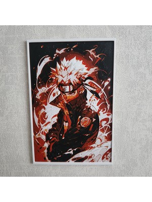 Altındal Home Ateş Saçan Naruto Uzumaki Kabartmalı 3D Renkli Tablo + Stand  Dekor Dekorasyon