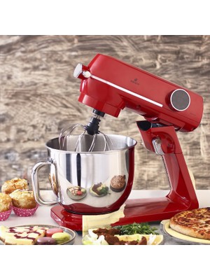 Karaca Döküm Digital Ekran 7 Litre 10 Hız Kademeli Ultra Premium Mikser 1800W, Luciole Lambader Hediye!