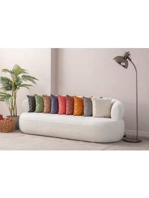 Bugi Home Collection Dekoratif Puantiye Keten Kumaşlı Kırlent Kılıfı 43X43