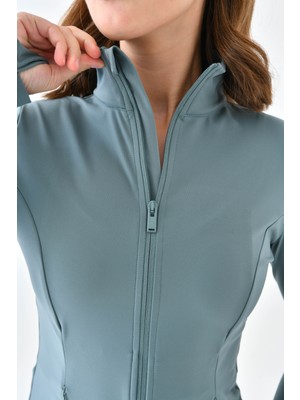 Kadın Sporcu Hırkası Slim Fit Comfort Light Warm