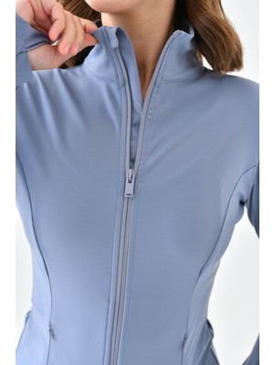 Kadın Sporcu Hırkası Slim Fit Comfort Light Warm