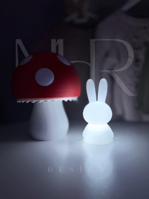 MHR Desing Miffy Tavşan Gece Lambası Küçük Boy 12  cm  Beyaz Işık