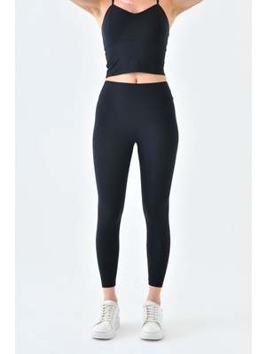 Siyah Yüksel Bel Toparlayıcı Tayt Ultra Rahat Ultra Esnek Ultra Hafif Endflower