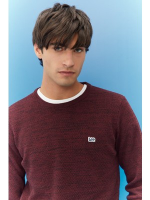 Lee Value Coll. M Crew Neck Knitwear Erkek Kazak L212149810 Wine