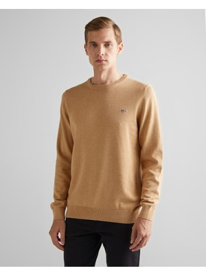 Gant Erkek Bej Regular Fit Bisiklet Yaka Kazak 8030561.296