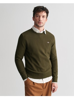 Gant Erkek Yeşil Regular Fit Bisiklet Yaka Kazak 8030210.301