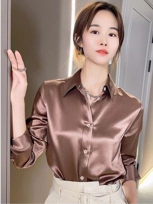 Boby Silk - %100 Ipek Kadın Gömlek - Tam Kalıp Pensli