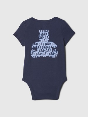 Bebek Lacivert Gap Logo Brannan Bear Grafikli Bodysuit