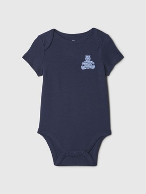 Bebek Lacivert Gap Logo Brannan Bear Grafikli Bodysuit