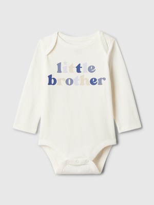 Bebek Kırık Beyaz First Favorites Grafikli Bodysuit