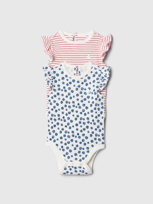 Bebek Çok Renkli First Favorites Fırfır Kollu 2'li Bodysuit