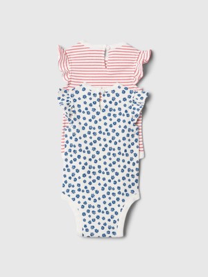 Bebek Çok Renkli First Favorites Fırfır Kollu 2'li Bodysuit