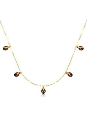 Turtcest 925 Ayar Gümüş Uğur Böceği Şans Kadın Gümüş Kolye