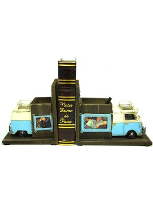 Turtcest Dekoratif Metal Minibüs Kitap Tutucu Kalemlik Çerçeve Hediyelik