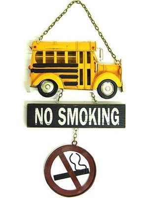 Turtcest Dekoratif Metal Kapı Yazısı Okul Otobüsü Vintage Hediyelik