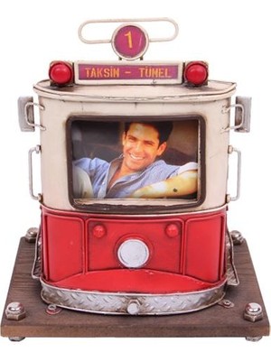 Turtcest Dekoratif Metal Kalemlik Çerçeveli Tramvay Temalı Hediyelik