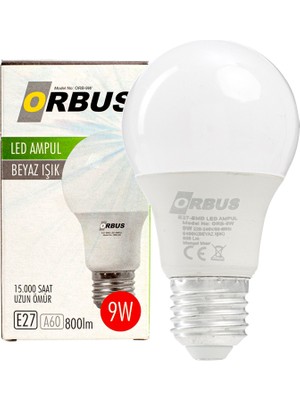 Caddemia Orbus ORB-9W E27 9 Watt 800 Lümen Beyaz LED Ampül (4434)