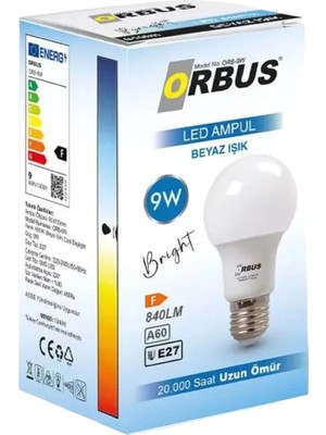 Caddemia Orbus ORB-9W E27 9 Watt 800 Lümen Beyaz LED Ampül (4434)