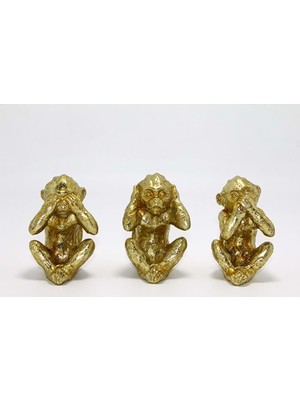 Turtcest Polyester 3 Maymun Dekoratif Hediyelik