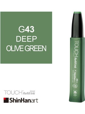 Shinhan Art Touch Ink Alkol Bazlı Mürekkep 20ML G43 Deep Olive Green