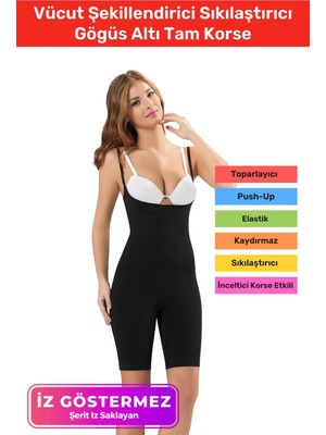 Iz Göstermeyen Kaymaz Toparlayıcı Destekli Vücut Şekillendirici Sıkılaştırıcı Gögüs Altı Tam Korse