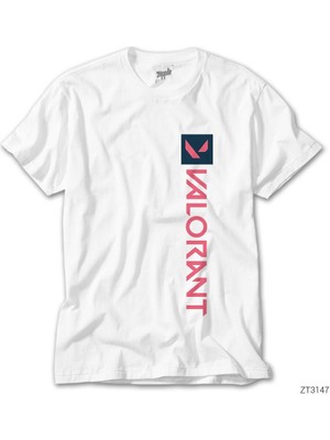 Val. Vertical Beyaz Tişört