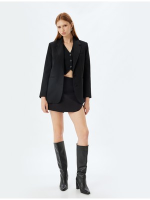 Koton Şort Etek Kruvaze Slim Fit Standart Bel