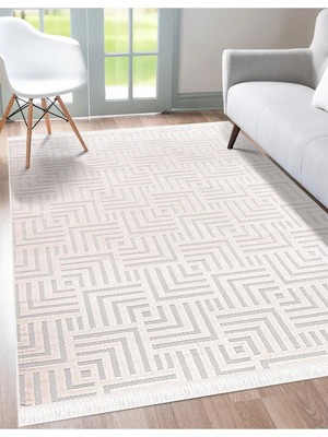 Nexus Luxury Carpet Torino 1005 Beyaz Bohem Iskandinav Tarz Halı