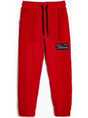 Koton Jogger Eşofman Altı Cepli Beli Bağlamalı Aplike Detaylı