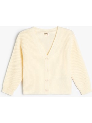 Koton Basic Hırka V Yaka Düğme Detaylı