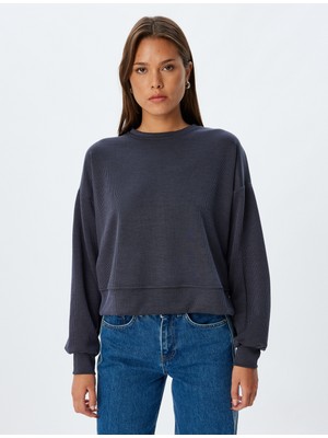 Basic Sweatshirt Uzun Kollu Bisiklet Yaka