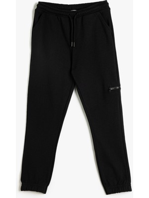 Koton Jogger Eşofman Altı Beli Bağlamalı Cep Detaylı Şardonlu
