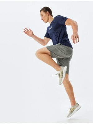 Koton Spor Tişört Slogan Baskılı Bisiklet Yaka Kısa Kollu