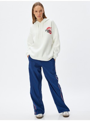 Koton Oversize Paraşüt Pantolon Beli Bağcıklı Şerit Detaylı Paçası Fermuarlı Cepli