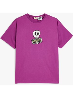 Koton Beetlejuice Tişört Lisanslı Kısa Kol Bisiklet Yaka Pamuklu