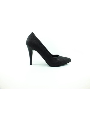 Çarıkçım Stiletto Kadın Ayakkabı Siyah-Simli 61 700
