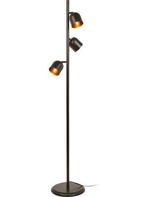 Evidea Lighting 3 Başlıklı Lambader - Siyah - 164 cm