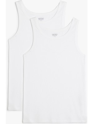 Koton Atlet Seti 2'li Pamuklu Kolsuz Skinny Fit Bisiklet Yaka