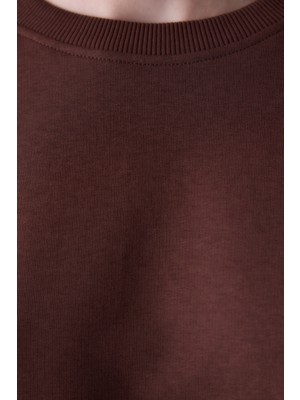 Kahverengi Cep Detaylı Sweatshirt