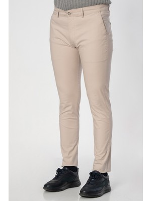 White Stone Armoudo P2304 Slim Fit Pamuklu Likralı Pantolon Taş