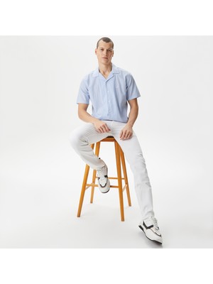 Nautıca Erkek Turuncu Classıc Fıt Kısa Kollu Çizgili Gömlek W45408T.8DE