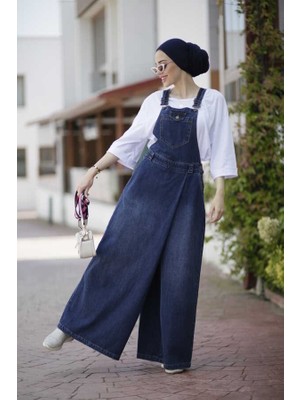 Neways 1120-DENIM Salopet Pantolon Etek Lacivert