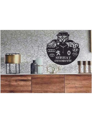 Mediterian Siyah Ahşap Duvar Saati, Kişiye Özel, 50x50, Geleneksel Tasarım