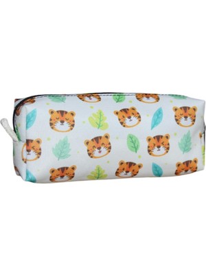 Nostaljik Lezzetler Kaplan Desenli Tatlı Kalemlik - Okul Kalemliği-Makyaj Çantası