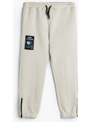 Koton Jogger Eşofman Altı Beli Bağlamalı Şardonlu